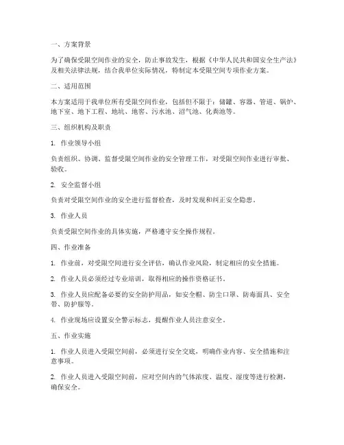 受限空间专项作业方案