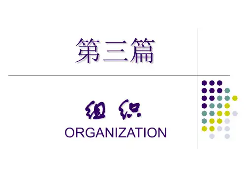 第八章组织概述