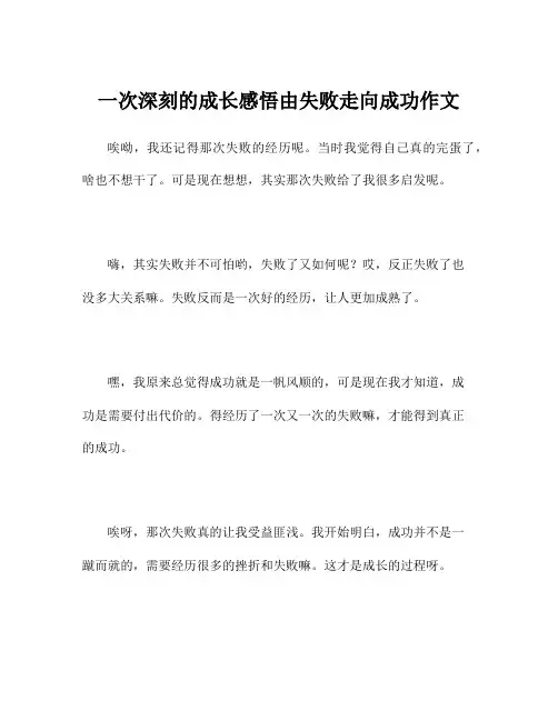 一次深刻的成长感悟由失败走向成功作文