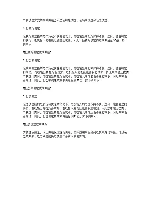 三种调速方式的效率曲线