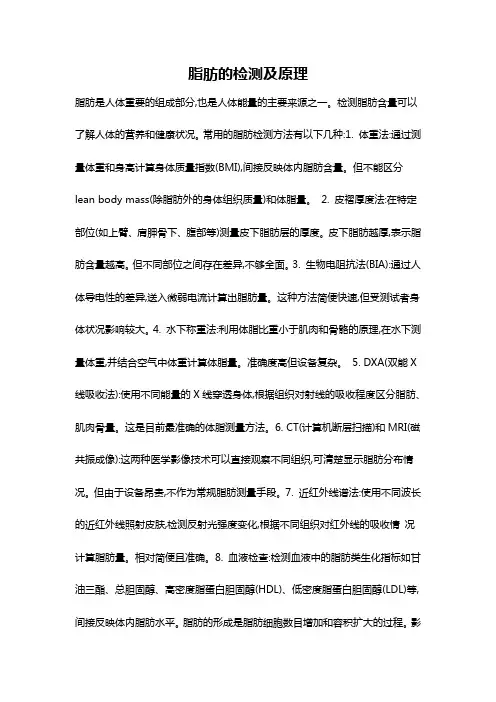 脂肪的检测及原理