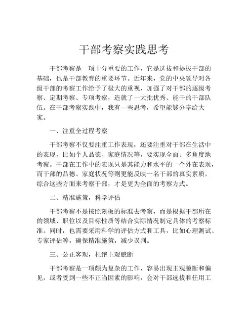 干部考察实践思考