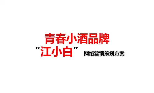青春小酒品牌“江小白”网络营销策划方案