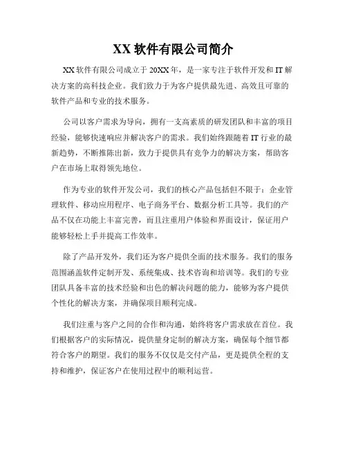 XX软件有限公司简介