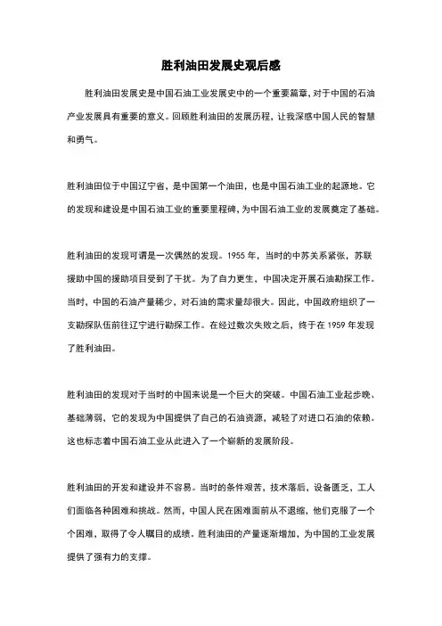 胜利油田发展史观后感