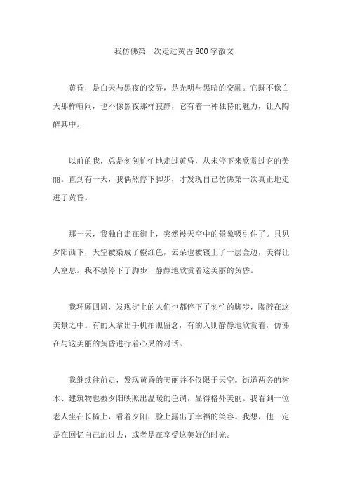 我仿佛第一次走过黄昏800字散文