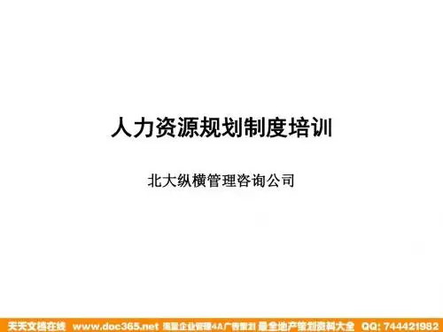 北大纵横—江西泓泰—人力资源规划制度培训