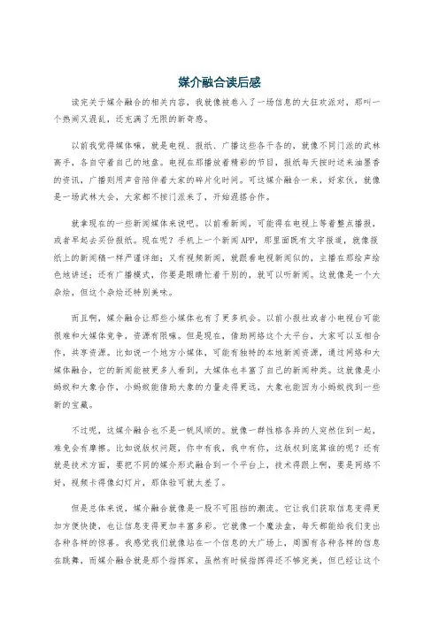 媒介融合读后感