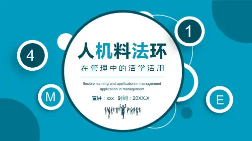 人机料法环4M1E在管理中的活学活用讲课PPT课件