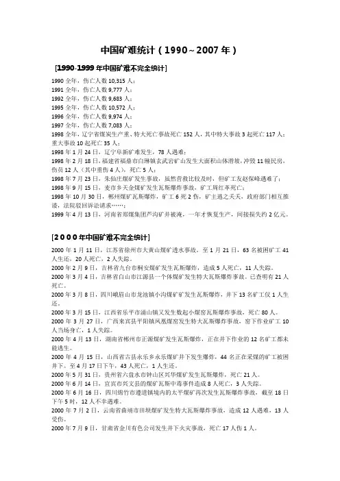矿难统计