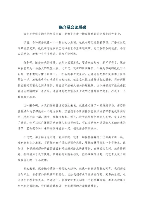 媒介融合读后感