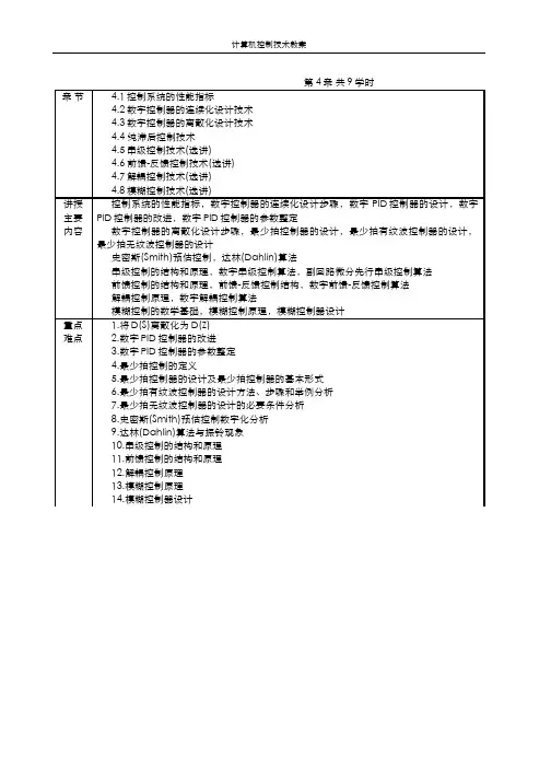 第4章 常规及复杂控制技术 教案