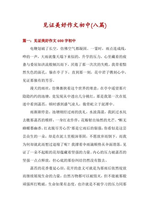 见证美好作文初中(八篇)