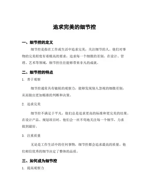 追求完美的细节控