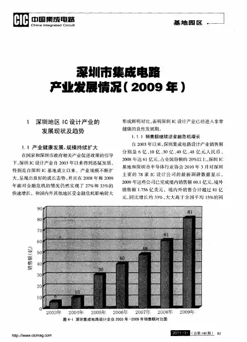 深圳市集成电路产业发展情况(2009年)