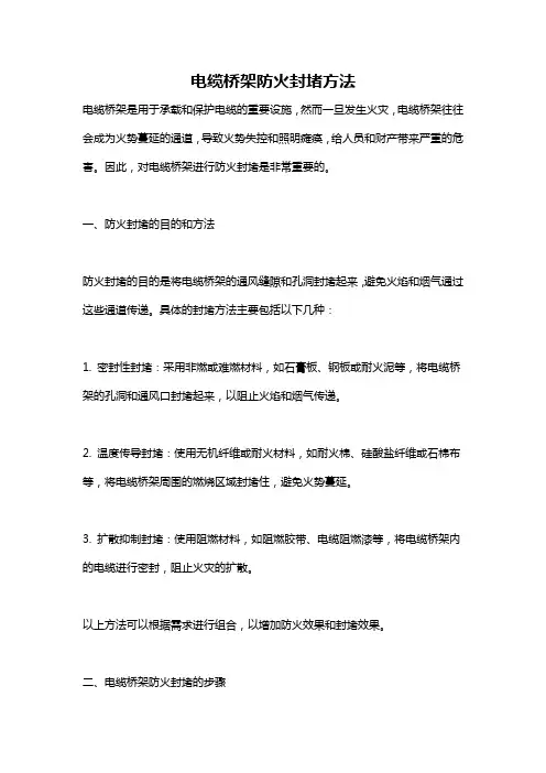 电缆桥架防火封堵方法