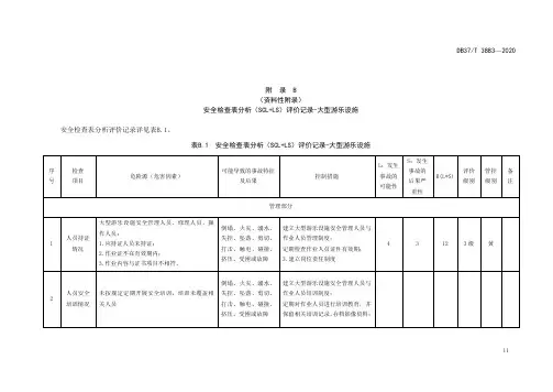 大型游乐设施安全检查表分析(SCL+LS)评价记录-大型游乐设施
