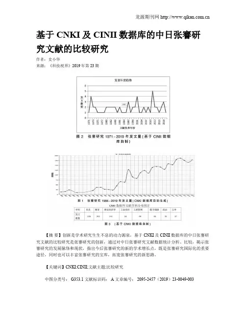 基于CNKI及CINII数据库的中日张謇研究文献的比较研究