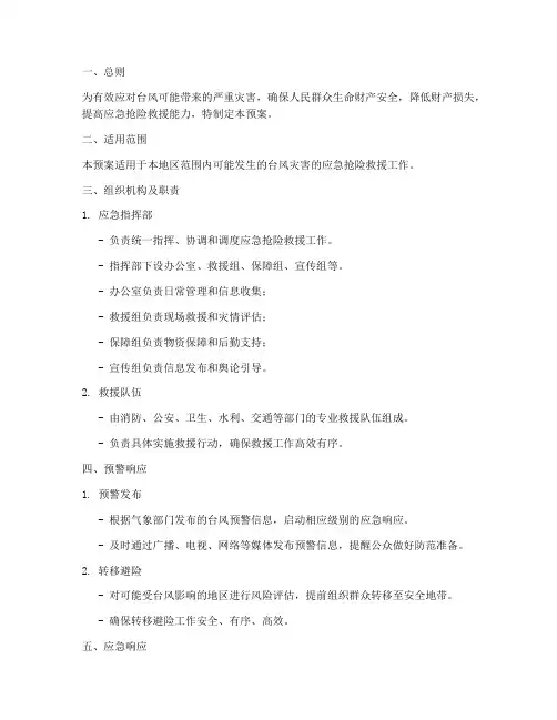 台风专项应急抢险预案