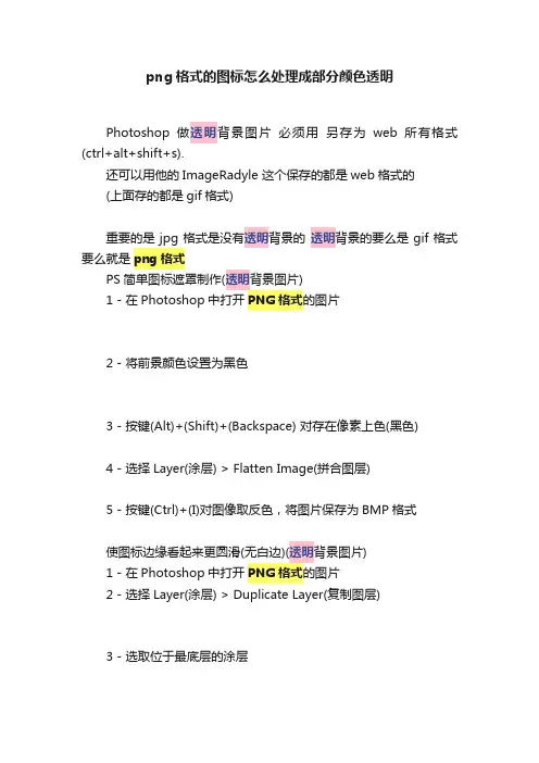 png格式的图标怎么处理成部分颜色透明