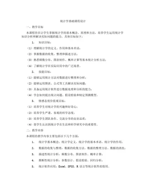 统计学基础课程设计