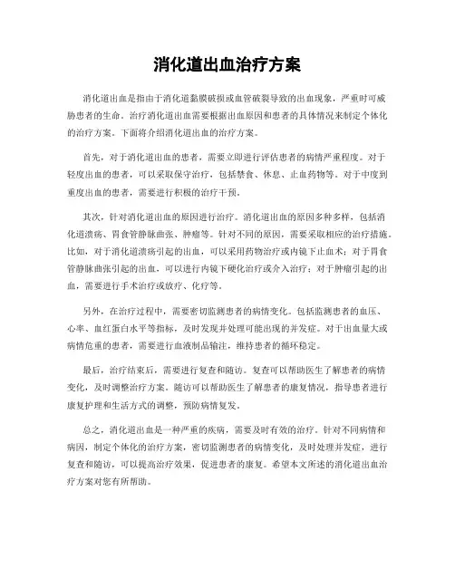 消化道出血治疗方案