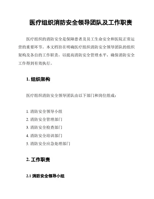 医疗组织消防安全领导团队及工作职责