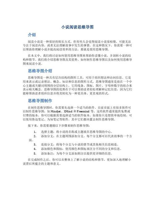 小说阅读思维导图
