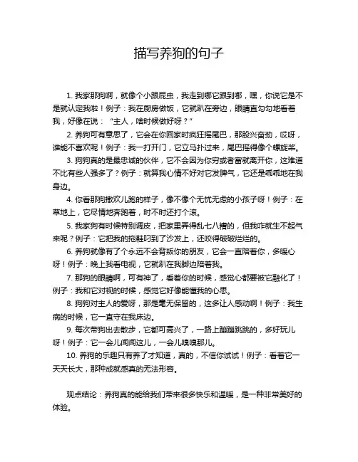 描写养狗的句子