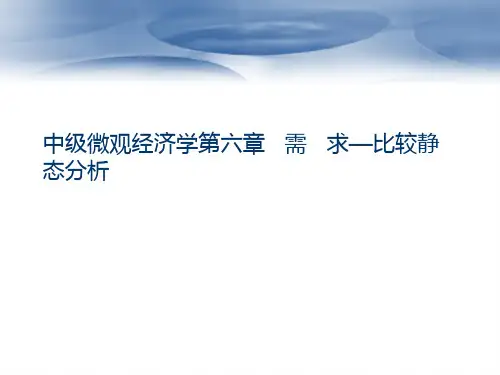 中级微观经济学第六章   需   求—比较静态分析