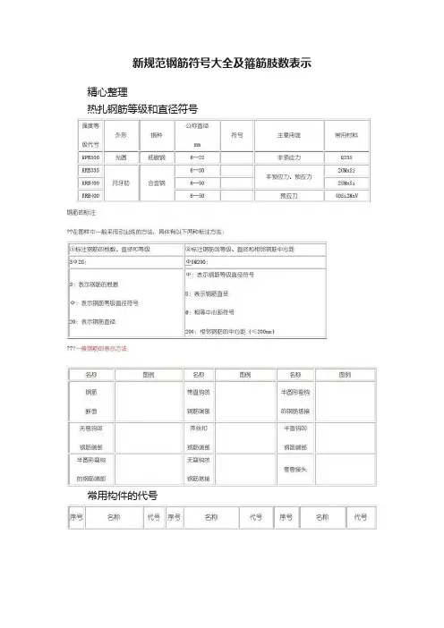 新规范钢筋符号大全及箍筋肢数表示