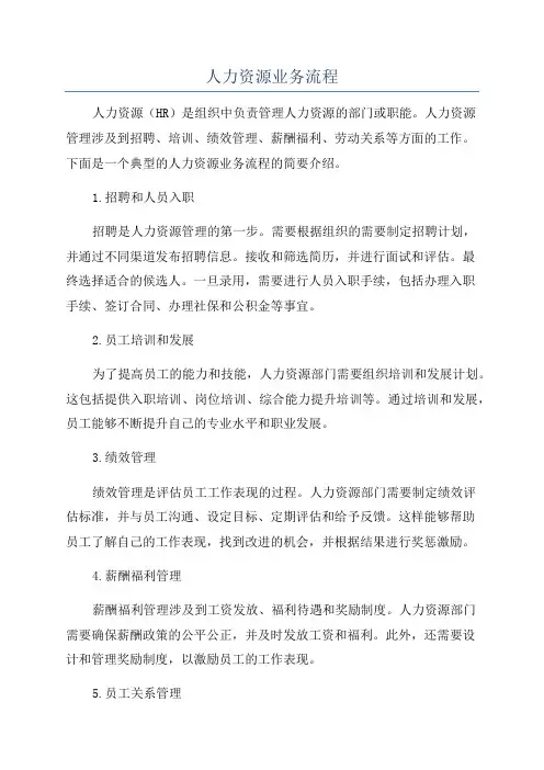 人力资源业务流程