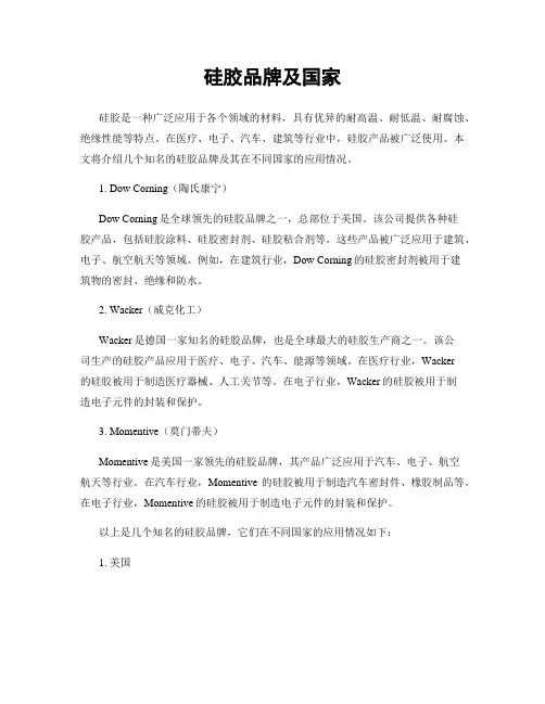 硅胶品牌及国家