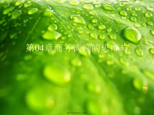 第04章商务谈判的思维与