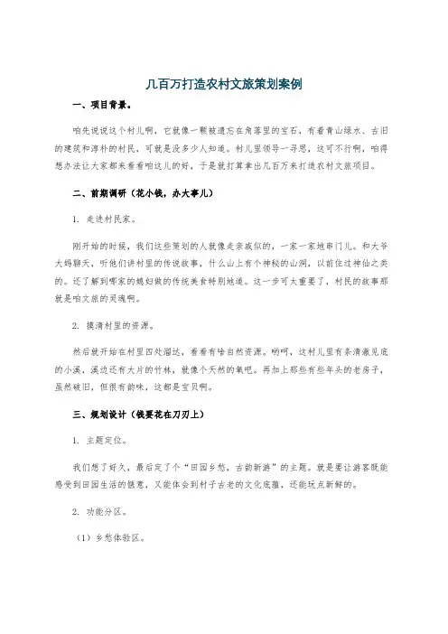 几百万打造农村文旅策划案例