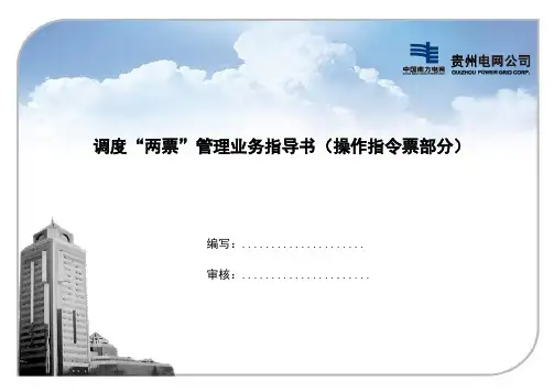 3002调度两票管理(操作指令票业务指导书)