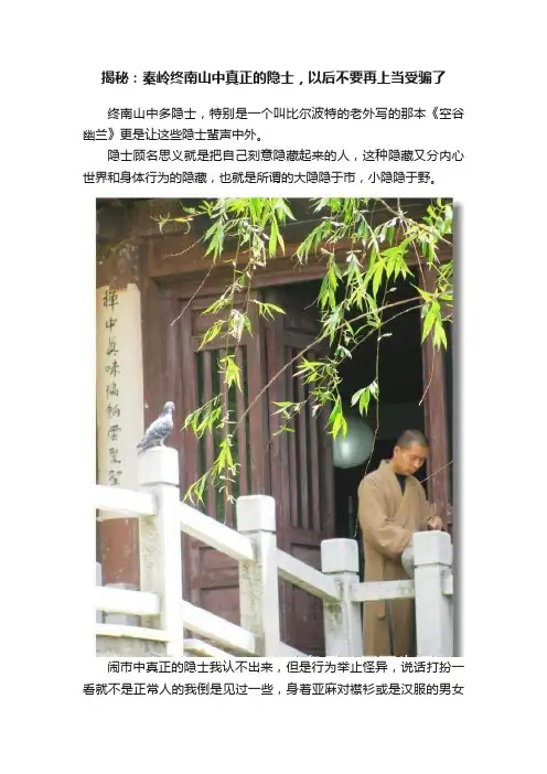 揭秘：秦岭终南山中真正的隐士，以后不要再上当受骗了