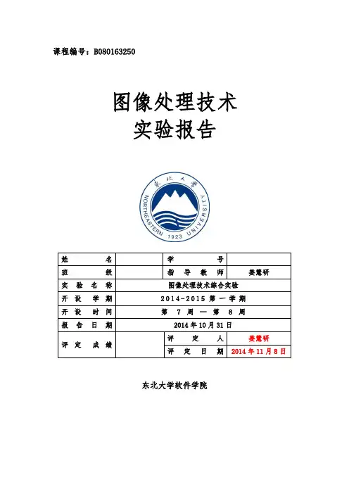 图像处理技术--实验报告封皮(4)