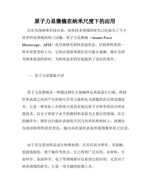 原子力显微镜在纳米尺度下的应用
