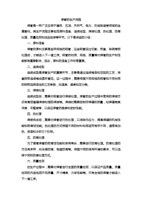 焊管的生产流程