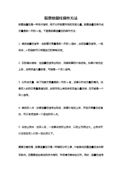 股票倍量柱操作方法