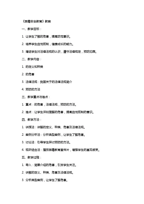 《禁毒安全教育》教案
