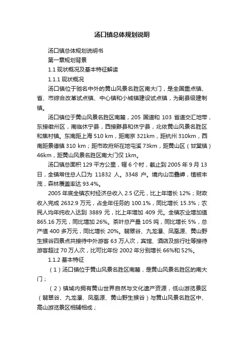 汤口镇总体规划说明