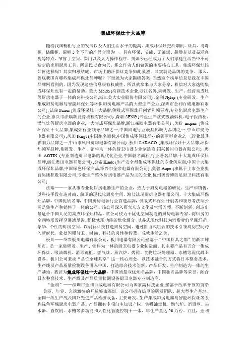 集成环保灶十大品牌