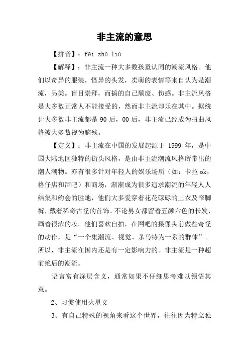 非主流的意思