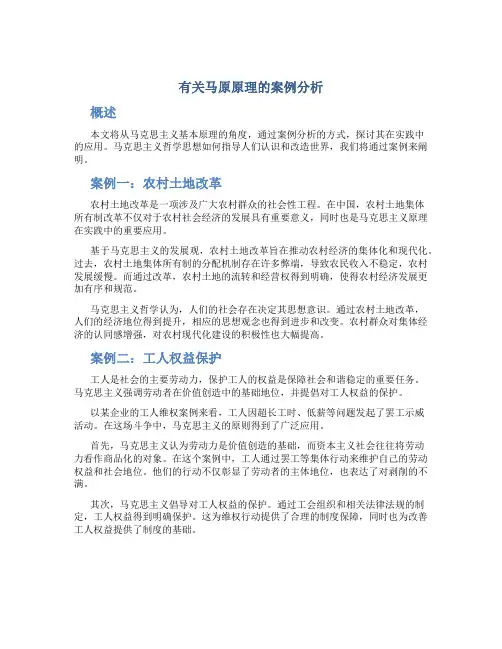 有关马原原理的案例分析
