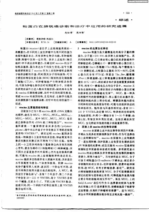 粘蛋白在膀胱癌诊断和治疗中应用的研究进展
