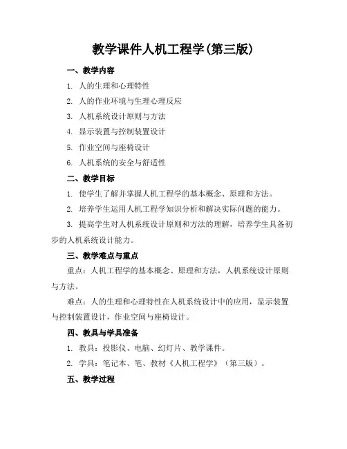 教学课件人机工程学(第三版)