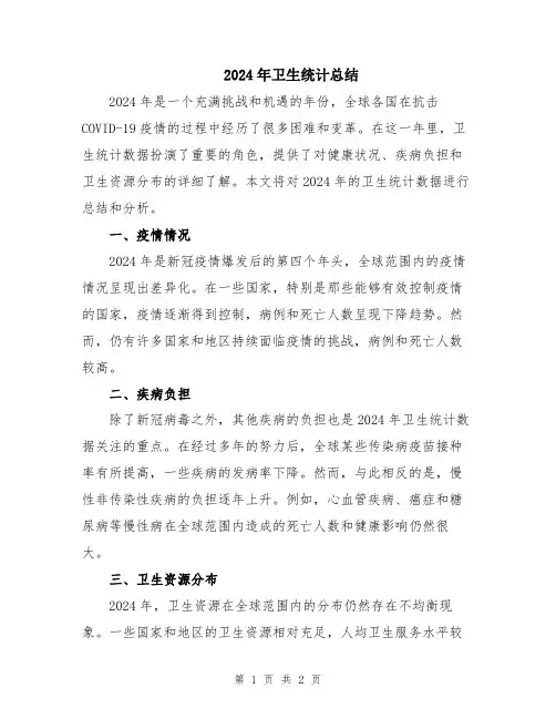 2024年卫生统计总结