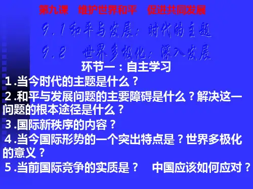 和平与发展：时代的主题PPT课件